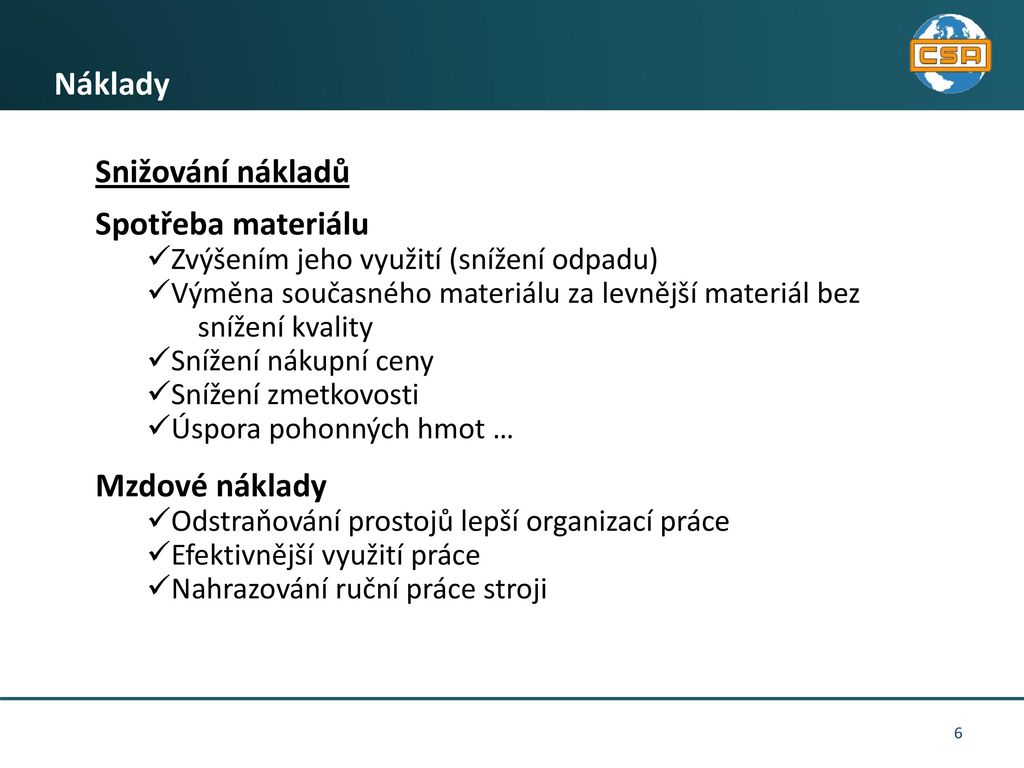 Náklady CZECH SALES ACADEMY Hradec Králové VOŠ a SOŠ s r o ppt